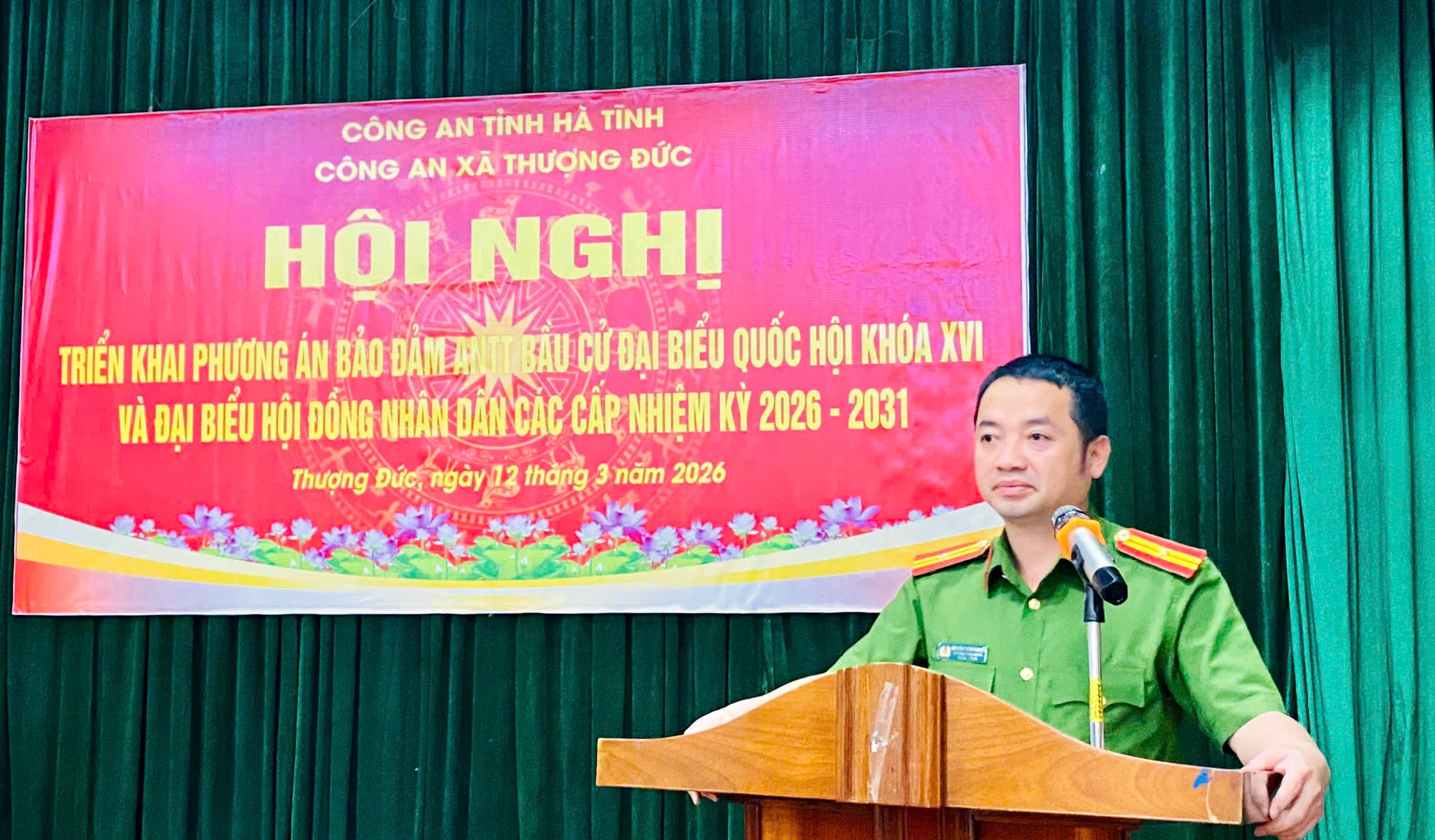 CÔNG AN XÃ THƯỢNG ĐỨC TRIỂN KHAI PHƯƠNG ÁN BẢO ĐẢM AN NINH, TRẬT TỰ NGÀY BẦU CỬ.