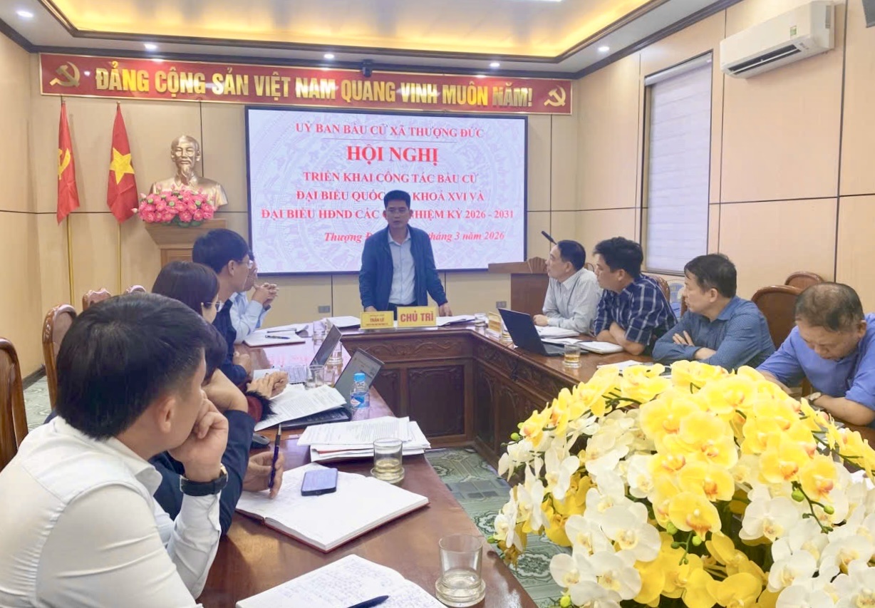 Ủy ban bầu cử xã Thượng Đức tổ chức Hội nghị triển khai nhiệm vụ đối với các tổ chức tham gia công tác bầu cử.