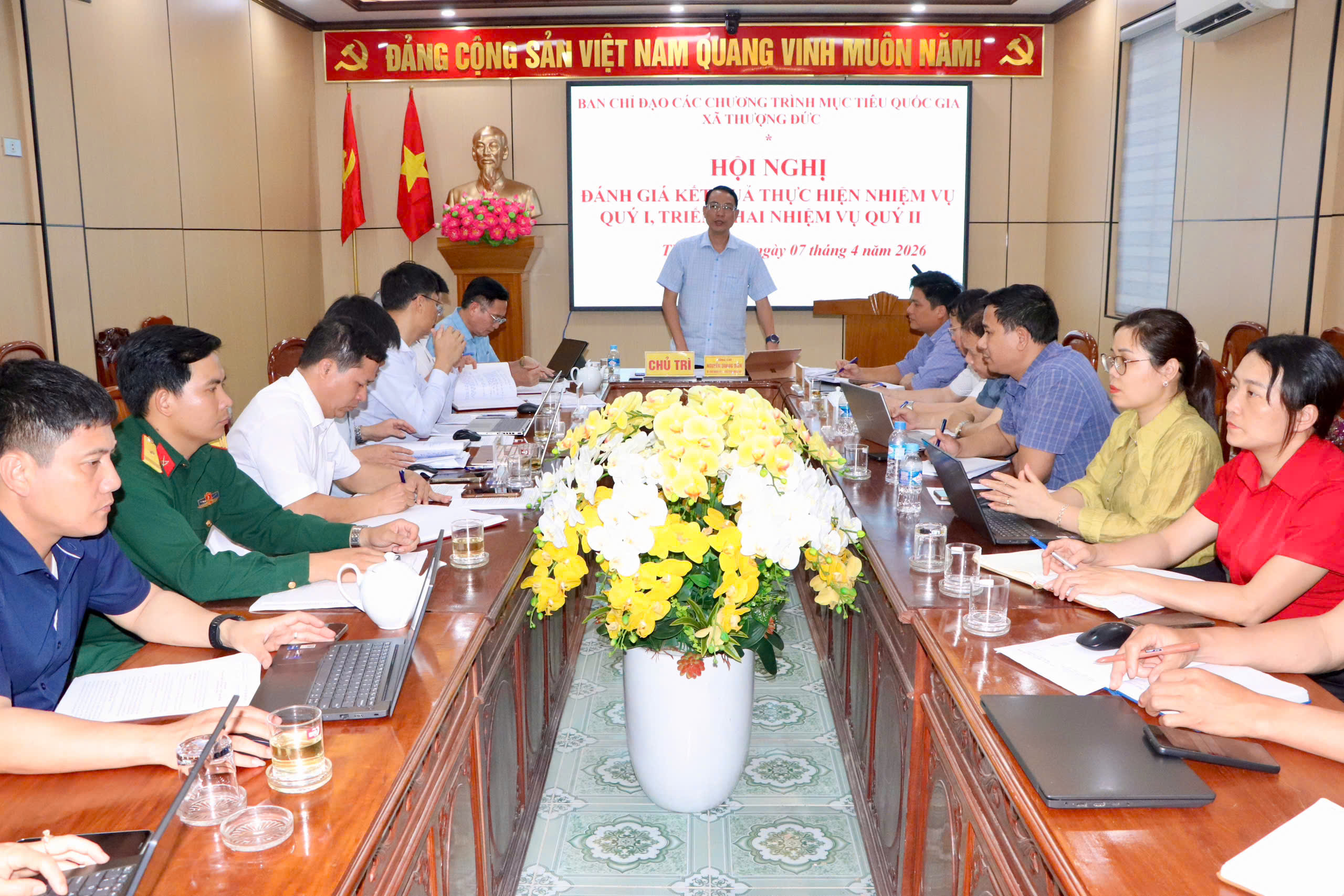 BCĐ các Chương trình MTQG xã Thượng Đức tổ chức Hội nghị đánh giá kết quả quý I, triển khai nhiệm vụ quý II năm 2026.