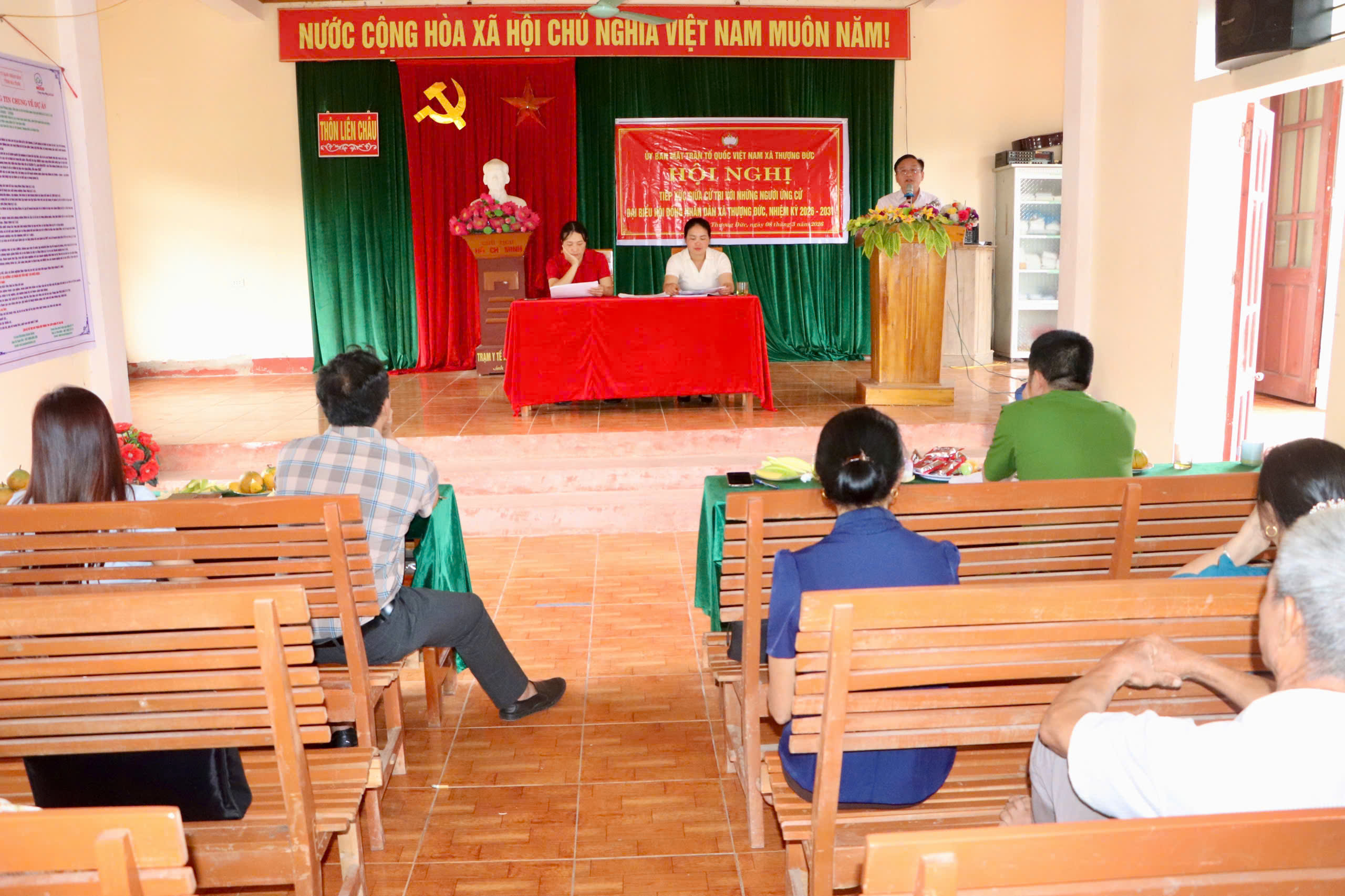 Hội nghị tiếp xúc cử tri, vận động bầu cử đối với những người ứng cử đại biểu HĐND xã Thượng Đức khóa II, nhiệm kỳ 2026-2031, tại đơn vị bầu cử số 01.