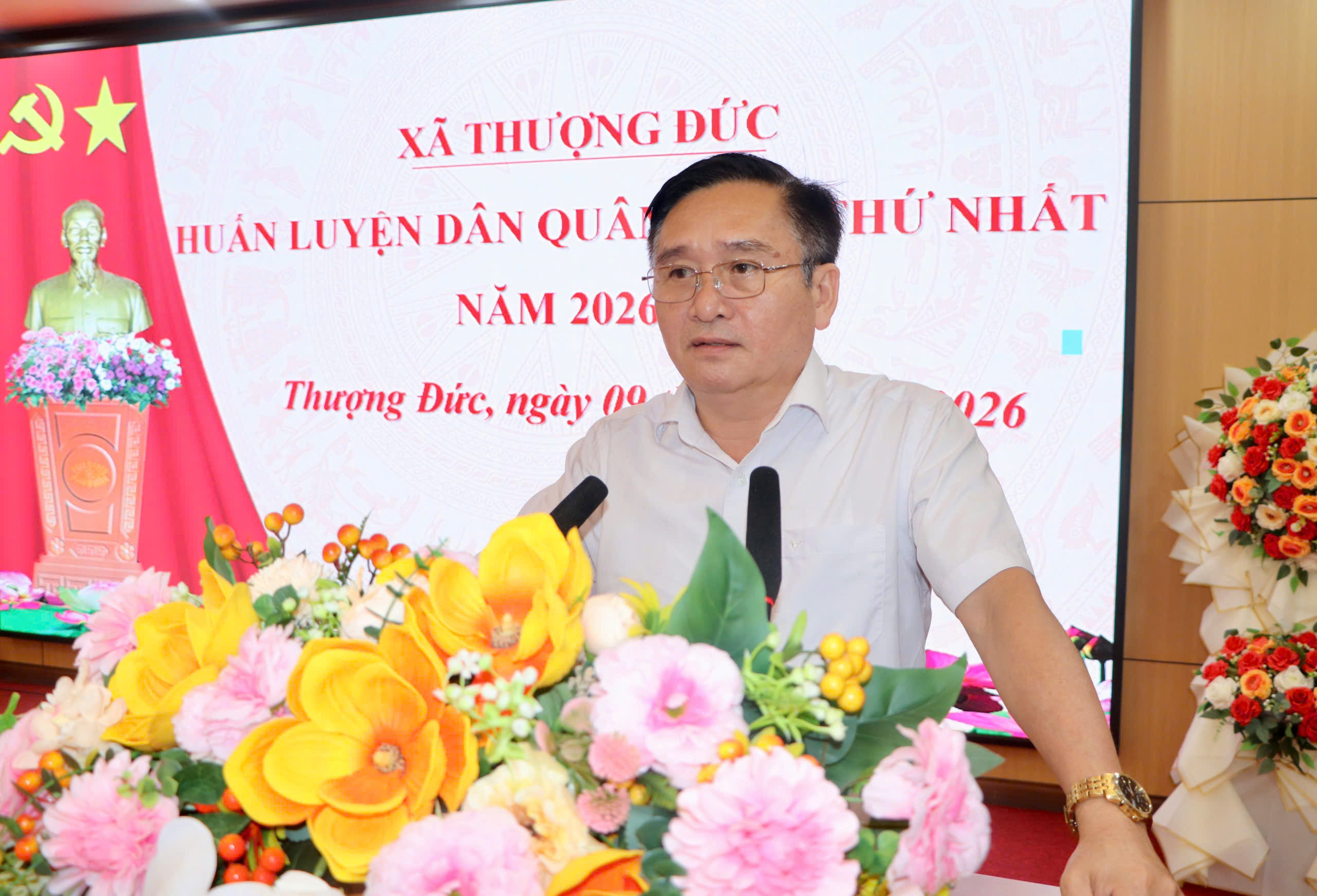 Ban chỉ huy Quân sự xã Thượng Đức Khai mạc huấn luyện Dân quân năm 2026.