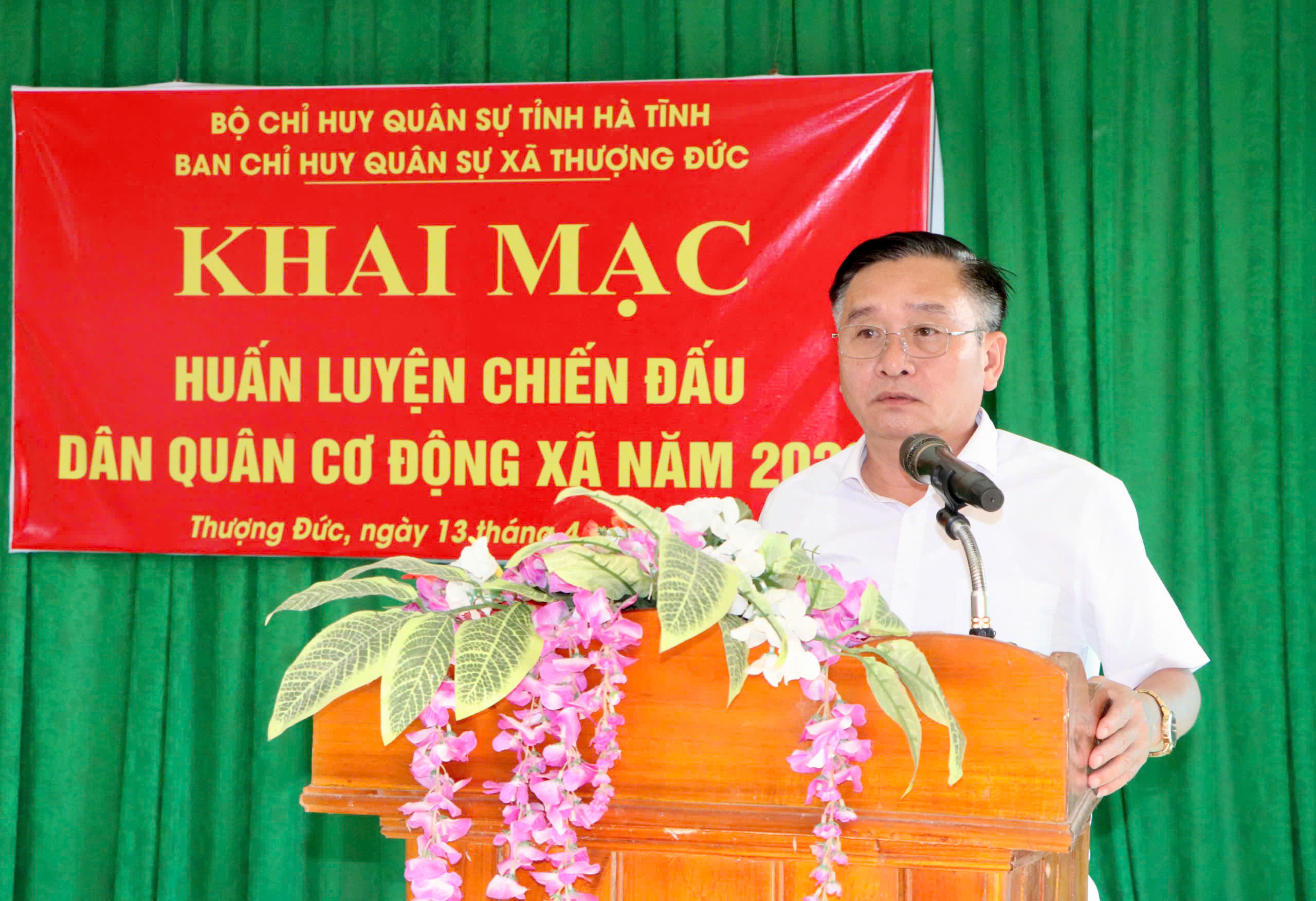 Xã Thượng Đức khai mạc huấn luyện chiến đấu dân quân cơ động năm 2026.