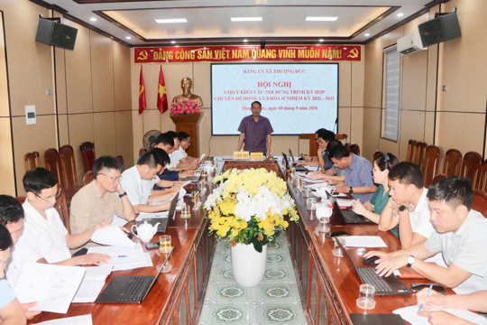 Đảng ủy xã Thượng Đức tổ chức Hội nghị cho ý kiến các nội dung trình kỳ họp chuyên đề HĐND xã khóa II, nhiệm kỳ 2026-2031.