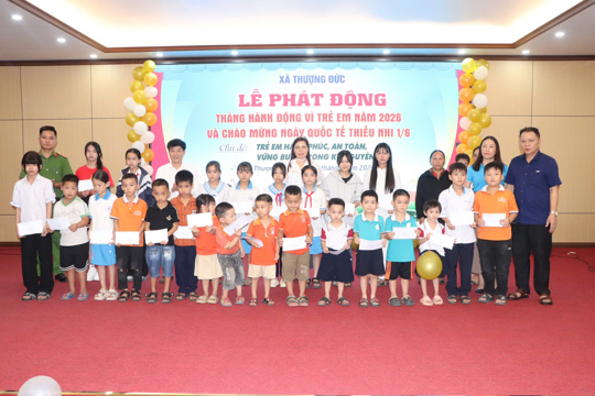 Xã Thượng Đức phát động Tháng hành động vì trẻ em năm 2026 và chào mừng Ngày Quốc tế Thiếu nhi 1/6.