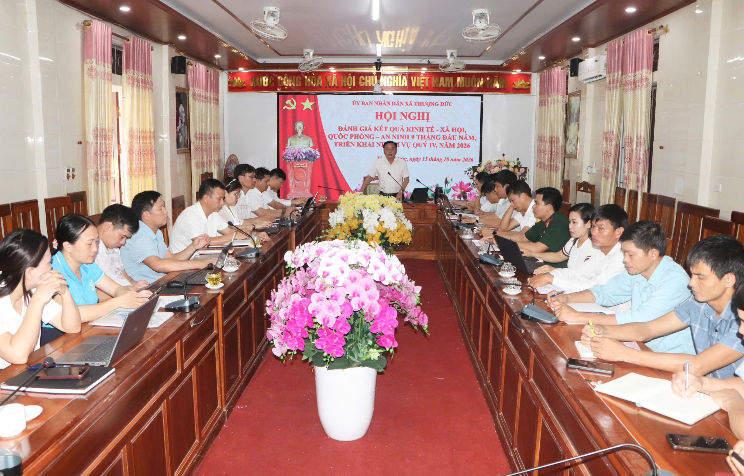 Xã Thượng Đức đánh giá kết quả thực hiện nhiệm vụ phát triển KT-XH, QP-AN 9 tháng đầu năm 2026