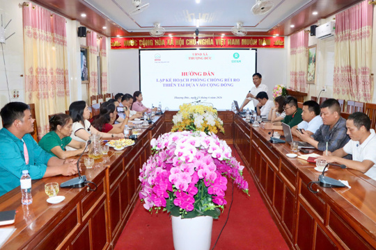 Xã Thượng Đức tập huấn Hướng dẫn đánh giá và lập kế hoạch phòng chống rủi ro thiên tai có sự tham gia của cộng đồng năm 2026.