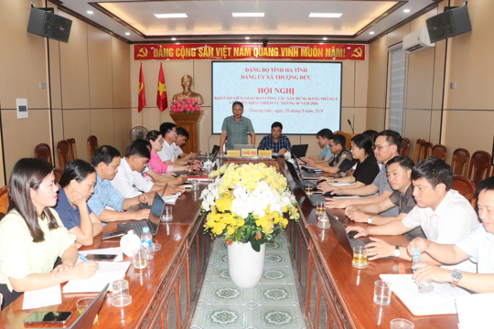 Đảng uỷ xã Thượng Đức giao ban công tác xây dựng Đảng tháng 9, triển khai nhiệm vụ tháng 10 năm 2026. 