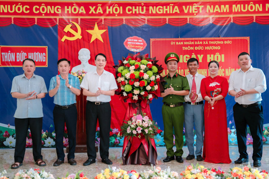Sôi nổi Ngày hội toàn dân bảo vệ an ninh Tổ quốc tại các thôn trên địa bàn xã Thượng Đức. 