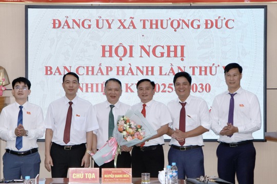 Ban chấp hành Đảng ủy xã Thượng Đức tổ chức hội nghị bầu bổ sung chức danh Phó Bí thư Đảng ủy xã nhiệm kỳ 2025-2030.