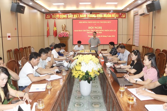 Hội nghị giao ban Thường trực HĐND xã Thượng Đức tháng 8/2026