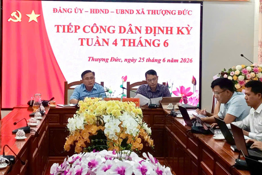 Lãnh đạo xã Thượng Đức tổ chức tiếp công dân định kỳ tháng 6/2026. 