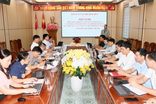 Ban Thường vụ Đảng ủy xã Thượng Đức triển khai nhiệm vụ công tác xây dựng Đảng và hệ thống chính trị; công tác kiểm tra, giám sát; kết quả thực hiện kết luận 73 của Tỉnh ủy..
