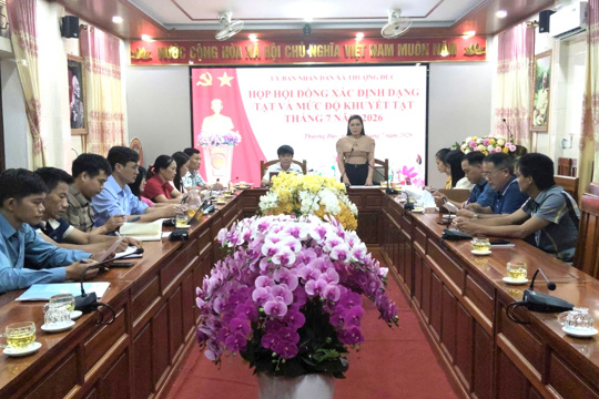 UBND xã Thượng Đức tổ chức họp Hội đồng xác định và xác định lại mức độ khuyết tật tháng 7 năm 2026.